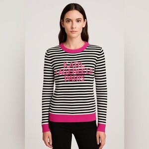 New Karl Lagerfeld Ladies Striped Sweater Lightweight NWT size M